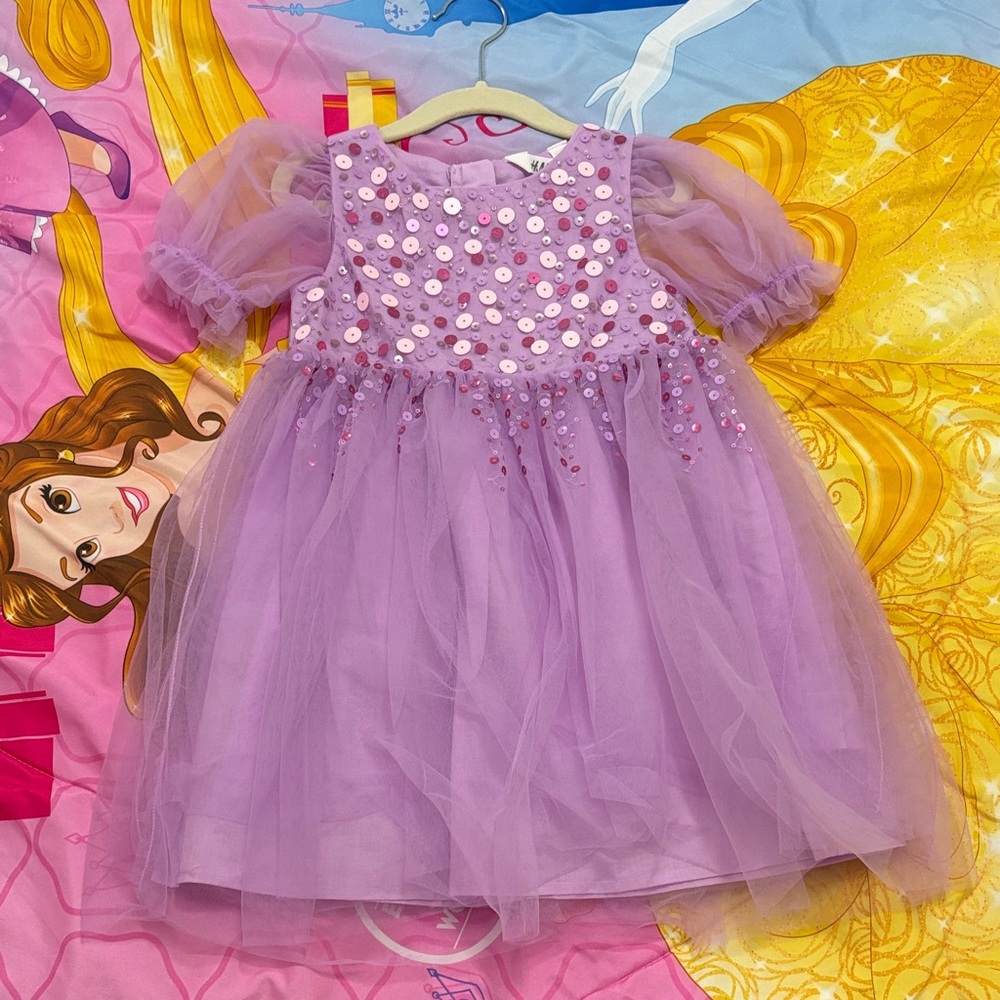 H&M Purple Kids Dress with Sequin Details